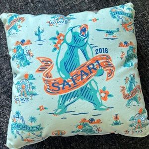 2016 limited edition Coachella Safari pillow. Teal and light blue soft pillow.